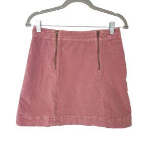 Madewell Velveteen Uptown Zip Skirt Womens Size 2 Dusty Rose Y2K